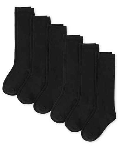 The Children's Place,Girls,Variety Knee Socks,Black 6-Pack,Small, - image 1