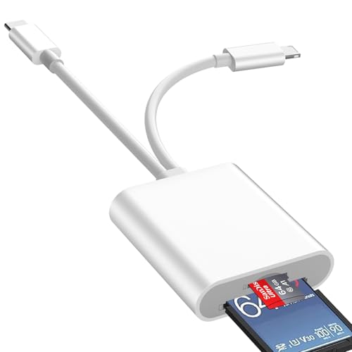 SD Card Reader for iPhone iPad, USB C Lightning to Card Reader with TF SD Card, Type C OTG Adapter, for Apple IPhone15 14 13 12 11 Pro Max Plus, for IPad Air Mini Macbook Micro SD Camera Memory Card R