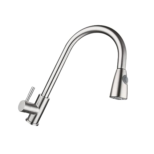 Grifo de cascada para cocina contra salpicaduras con acero inoxidable extensible 2