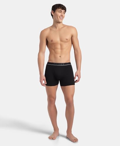 Image of Jockey 8009 Men Super Combed Cotton Rib Solid Boxer Brief with Ultrasoft and Durable Waistband (Pack of 3)