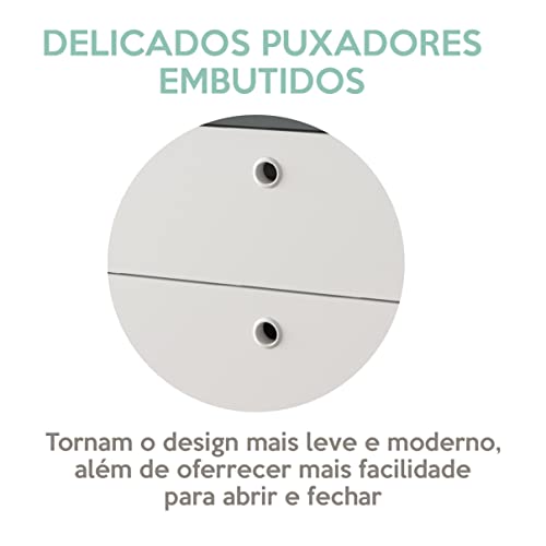 Gaveteiro Organizador com Rodinhas 3 Gavetas Cinza com Branco New Artany
