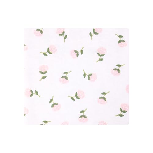 Image of Hudson Baby Unisex Baby Cotton Polyester Flannel Receiving Blankets, Pink Peony, One Size