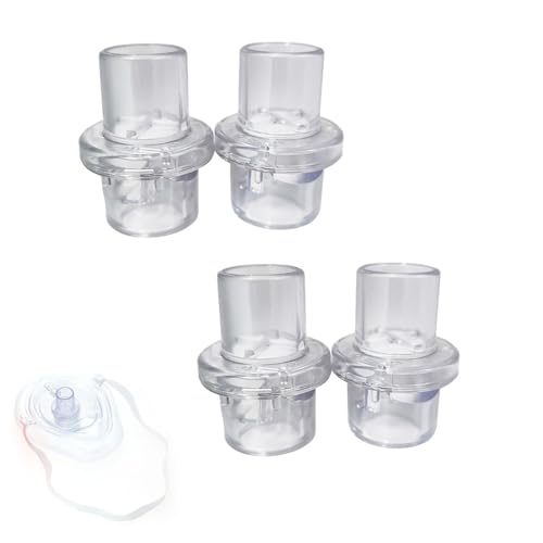 DeaHea 4 Pack CPR Mask One Way Valve Replacement Spare Valves for First Aid ARC Masks Combo Kit Bag Practice Training Resuscitator Scuba Rescue Scenario Car Emergency Individually Wrapped