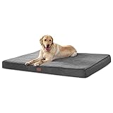 Bedsure Jumbo Dog Bed for Large Dogs Up to 150lbs - XXL Orthopedic Dog Beds with Removable Washable Cover, Egg Crate Foam Pet Bed Mat, Dark Grey