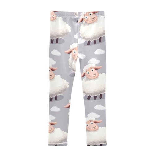 Funny Sheep Girls Leggings,Workout Leggings for Girls Toddler Athletic Legging Size for 3-10T2