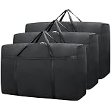 Camptopsy 3 pack 150L aufbewahrungstasche groß tasche verdicktes Oxford-Tuch,Verstärkter Griff und robuster Reißverschluss für bettdecken kleidung Decke, Kissen und Bettwäsche (100 x 56x 27cm)
