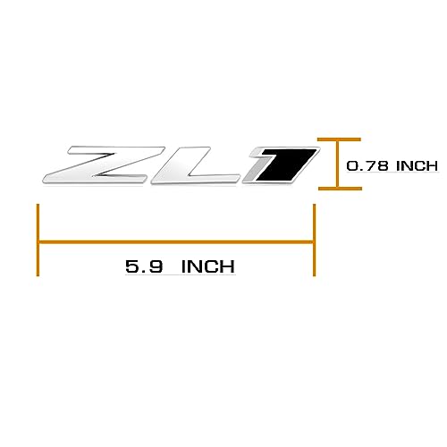 Image of 3D Raised Letters ZL1 Emblem Metal Side Rear Door with Adhesive Backing Fits for Chevy Camaro Rs Ss Automotive Decoration(Silver Black)