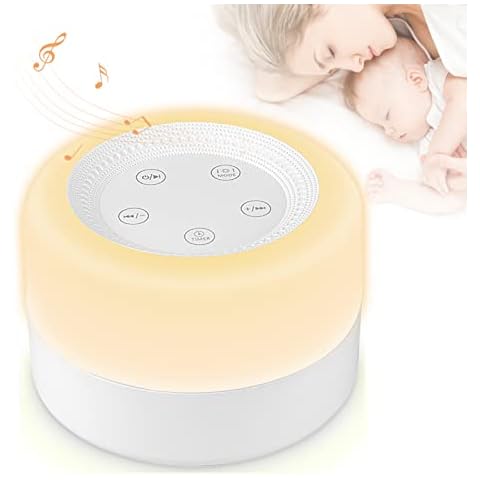 White Noise for Baby Sound Machine with 12 Sounds, White Noise Baby, Baby Night Light, 7 Lighting Modes, Memory Function - 15, 30, 60 Minute Timer for White Noise Baby Sleep, Sleep Aid for Adults Cover