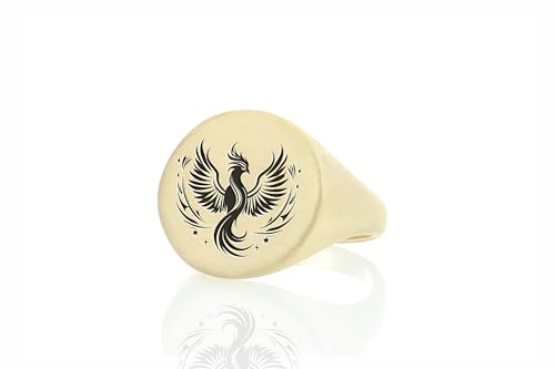 Bague chevalière Phoenix personnalisée en acier pour un style unique