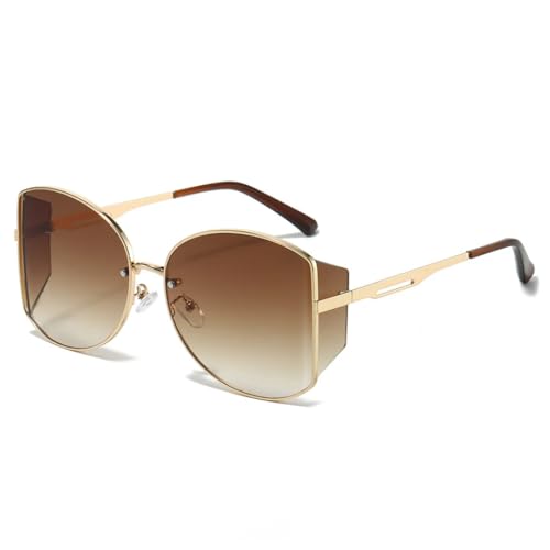 Lunettes de soleil femmes grande monture ronde au design unique