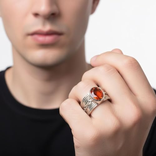 Image of 55Carat Choose Your Color Genuine Gemstone Sterling Silver Ring Band Vintage Handmade Jewelry Sizes 5-12