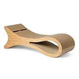 Amazon Basics Corrugated Cardboard Cat Scratchers Bed, Cat Scatch Pad, Lounge Bed, FSC-Certified, 34.3 x 11.8 x 11.8 in, Wooden Color