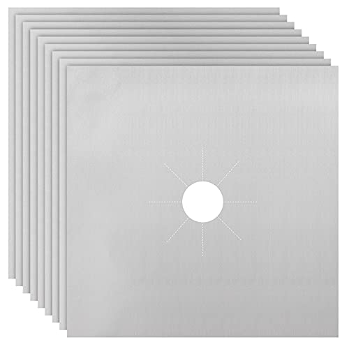 Protectores Antiadherentes de Estufa a Gas, Cubiertas para Hornillos, Reutilizables Tapetes del Rango del Quemador Para Almohadillas Limpieza, No Pegajosas y Fáciles Limpiar (27x27CM)