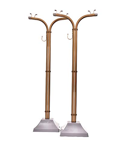 豊臣金属 物干し台アルミ物干しスタンドIS-Tシリーズ+プラスチックカバー付コンクリベース付き本体カラー:ブロンズ(キャップ:シルバー)