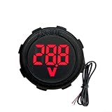 Solaughguy DC 5–100 V rundes Dual-Draht-LED-Voltmeter für Automobil-, Elektro-, Solar- und Industriestromkreise, wasserdicht, staubabweisend, Spannungsprüfer mit hell (rot)