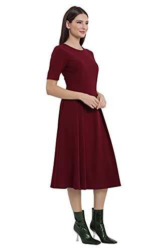 Image of Maggy London Womens Short Sleeve Double Pleat Midi DressDress
