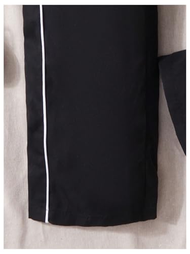 WDIRARA Girl's Elastic Waist Wide Leg Pants Contrast Trim Sweatpants with Pockets3