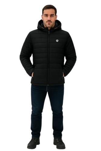 Image of Leebonee Mens Solid Quilted Puffer Jacket with Hood