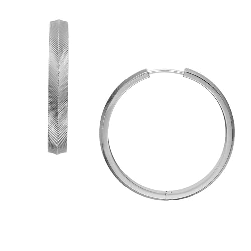 Fossil Creolen-Ohrringe Harlow Linear Texture für Damen Edelstahl, JF04668040