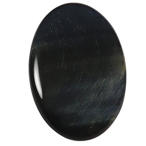 Pierre oeil de tigre bleu cabochon ovale naturel 39 cts pour bijoux et lithothérapie Ow38