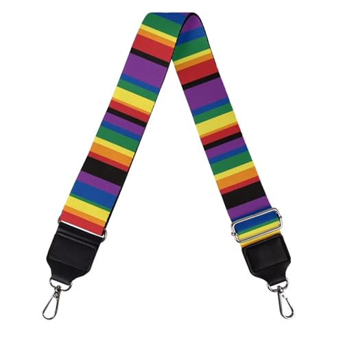 Image of Coldinair LGBT Wide Shoulder Strap Guitar Strap for Purse Replacement and Adjustable Crossbody Bag Straps Gay Pride Handbag Crossbody Bags Shoulder Bags,Rainbow Bag Strap