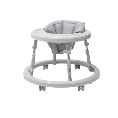 fancyflyシンプルウォーカー ラウンド ベビーウォーカー 折りたたみウォーカー ブラック (ショートプッシュ,ライトグレー)