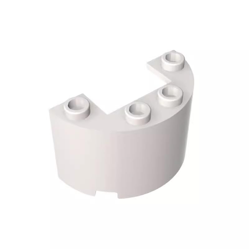 Gobricks GDS-1127 Cylinder Half 2x4x2 with 1x2 Cutout 50PCS Compatible with Lego 24593 35402 6134782 DIY Parts and MOC Components for Major Brick