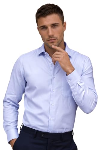 Image of Louis Philippe Men's Slim Fit Easy to Iron Everyday wear Premium Cotton Full Sleeve Solid Formal Shirt