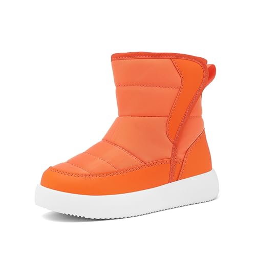 Generisch Botas de invierno para niños, resistentes al agua, botas térmicas, botas de suela gruesa, botas elegantes monocromáticas para niña, cómodas, suaves, botas de nieve al aire libre, botas de