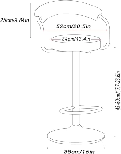 Tabourets de bar pivotants en velours noir réglables XJBTBA - 3