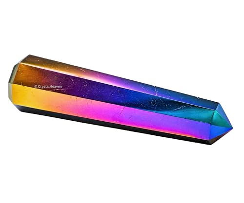 Image of Crystal Heaven Certified Titanium Aura Quartz Crystal Tower Obelisk Point For Chakra, Healing And Balancing - Aaa Grade Original Certified Gemstone Agate For Reiki Meditation Yoga Spiritual (3-4 Inches)