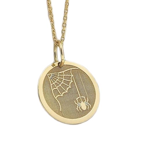 Chaîne de 45 cm avec pendentif délicat en forme de toile d'araignée en argent massif