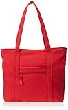 Vera Bradley womens Cotton Vera Tote Handbag, Cardinal Red - Recycled Cotton, One Size US