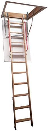 Deluxe Wooden Loft Ladder with Twin Handrails - Frame 1100 x 700mm - Floor to ceiling heights up to 2.8m - Free Next Working Day Delivery!