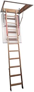 Deluxe Wooden Loft Ladder with Twin Handrails - Frame 1100 x 700mm - Floor to ceiling heights up to 2.8m - Free Next Working Day Delivery!