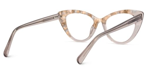 Image of VOOGLAM Cat Eye Style Oversized Glasses Frames for Women, Patchwork Anti-blue Light Anti Glare Glasses-7703