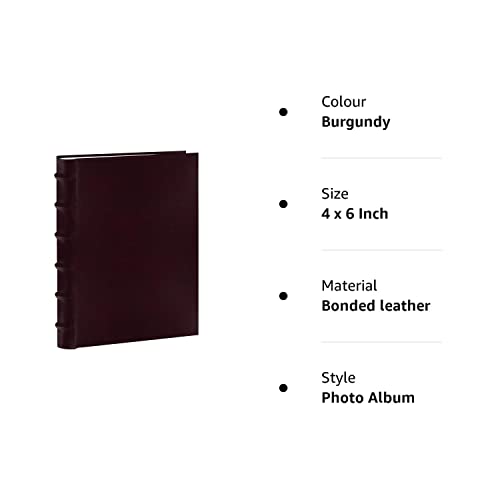 Pioneer Photo Albums Sewn Bonded Leather Bookbound 300 Pkt 4x6 Bi-Directional Photo Album, Burgundy, 4 x 6 inch - 300 Pockets - Image 4