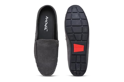 Image of ARAMISH Suede Half Loafers for Men | Men's Open Loafer Shoes