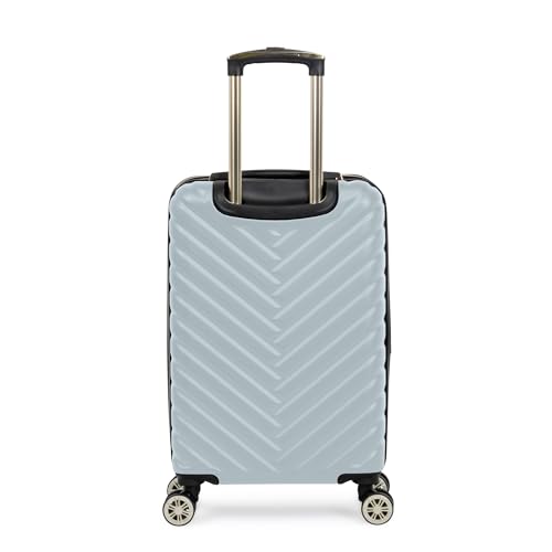 Image of Kenneth Cole REACTION Madison Square Lightweight Hardside Chevron Expandable Spinner Luggage, Slate, 20-Inch Carry On, Kenneth Cole Reaction Women's Madison Square Hardside Chevron Expandable Luggage