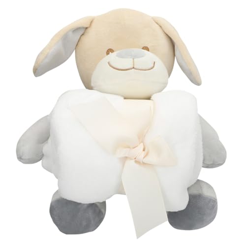 COLORBABY Ótimo bebé peluche cãozinho com manta, 25 cm, presente recém-nascidos, a partir de 0 meses, cores neutras, toque muito suave, para dormir e acalmar o bebé (34018)