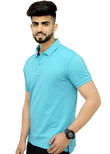 Image of 3BROS Men's Cotton Blend Half Sleeve Regular fit Comfortable Polo Neck T-Shirt (Pack of 1)