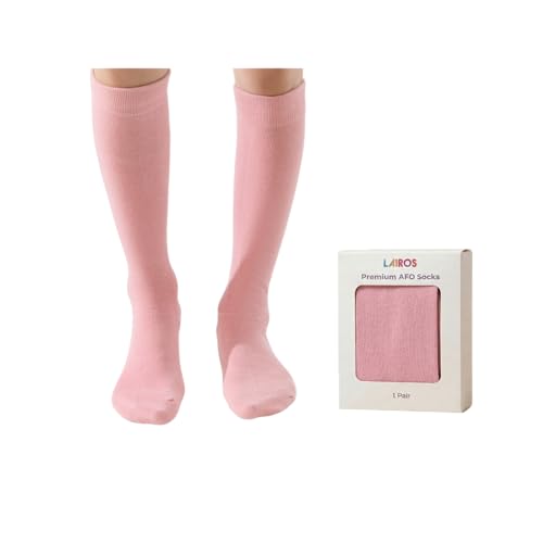 Lairos AFO Socks for Kids - 90% Cotton Highly Stretchy No Threads Inside Solid Colors & Prints