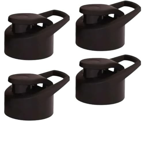 Image of KOTSUN 46mm Plastic Bottle Caps,Water Bottle Sipper Cap Flip top cap Compatible for All Size Bottle 1000 ml, 750 ml, 500 ml (Black) (PACK-4)