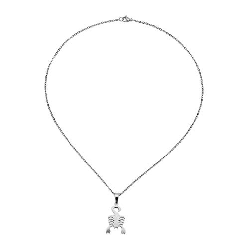 Dosige. Simple 12 Constelaciones Collar Personalidad Tendencia Chica Colgante Chapado Acero Inoxidable Collar Collar(Plata)