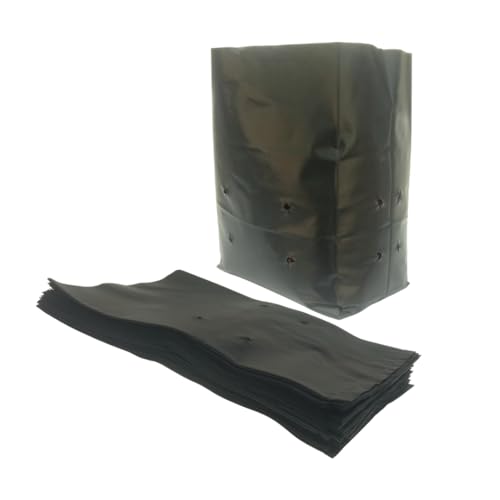Image of cocogarden Plastic UV Protected Poly Grow Bag for Seedling Nursery Cover Plant Bags (Black, 12 x 12 inch) - Pack of 10 | for Terrace and Balcony Gardening, Kitchen Vegetable and Flowering Plants