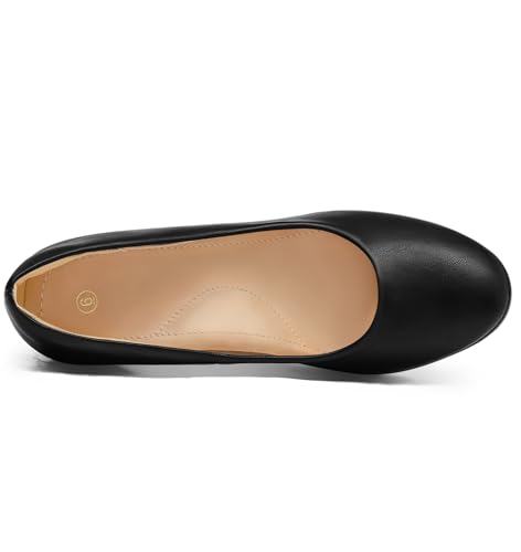 mysoft Women's Pumps Closed Toe High Heel Pumps Round Toe Platform Dress Shoes4