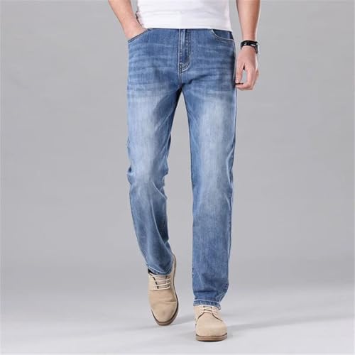 Men's Thin High Waist Pencil Pants Casual Business Jeans2