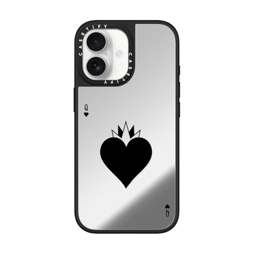 CASETiFY�~���[ iPhone 17 �P�[�X [����(�X�}�z�J�o�[)/MagSafe�Ή�/�w��h�~] - Queen of heart - �V���o�[ (�u���b�N�o���p�[)