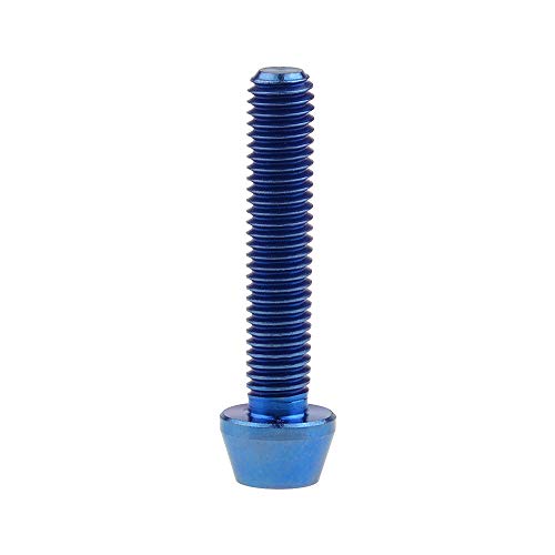 Image of Titanium Ti Bolt M5x9 16 18 20 25 30 35 40 45 50 55 60mm Tapered Head Screws Pack of 4 (M5x25mm, Blue)