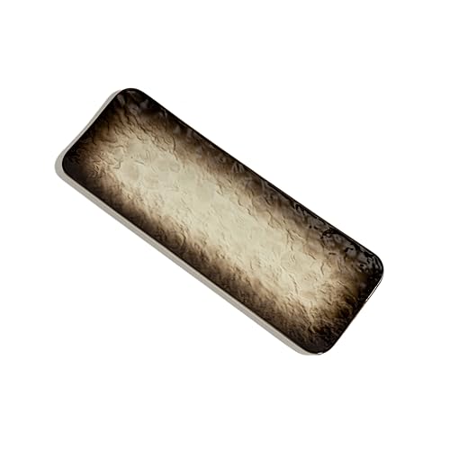 Image of Beyond Homes Ceramic Serving Tray Set of 3 | 12 Inch Rectangular Serving Plates | Premium Ceramic Platters for Sushi Dimsum Momos Snacks Starters and Appetizers | Microwave & Dishwasher Safe, Beige